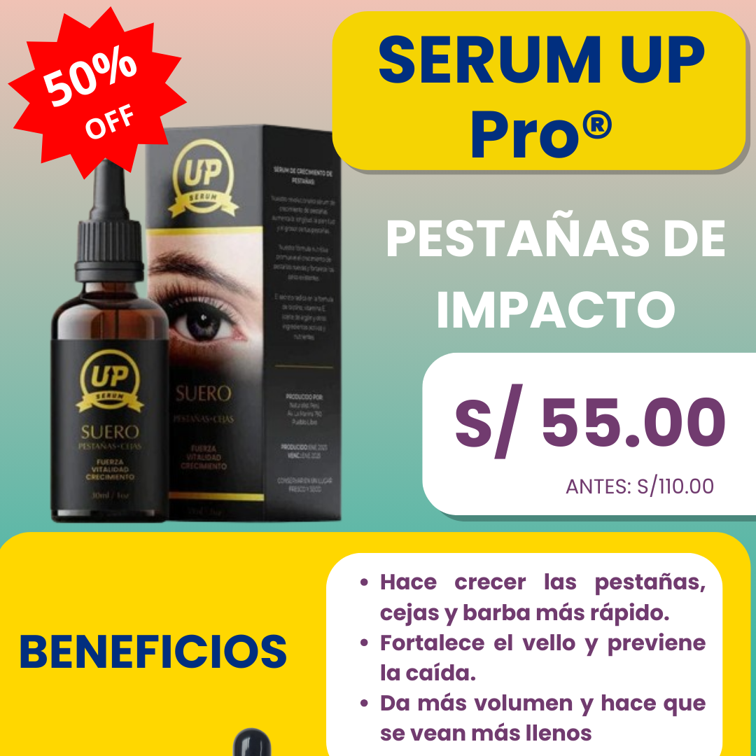 SERUM UP PRO® Alargamiento de pestañas y cejas 50% DE DESCUENTO